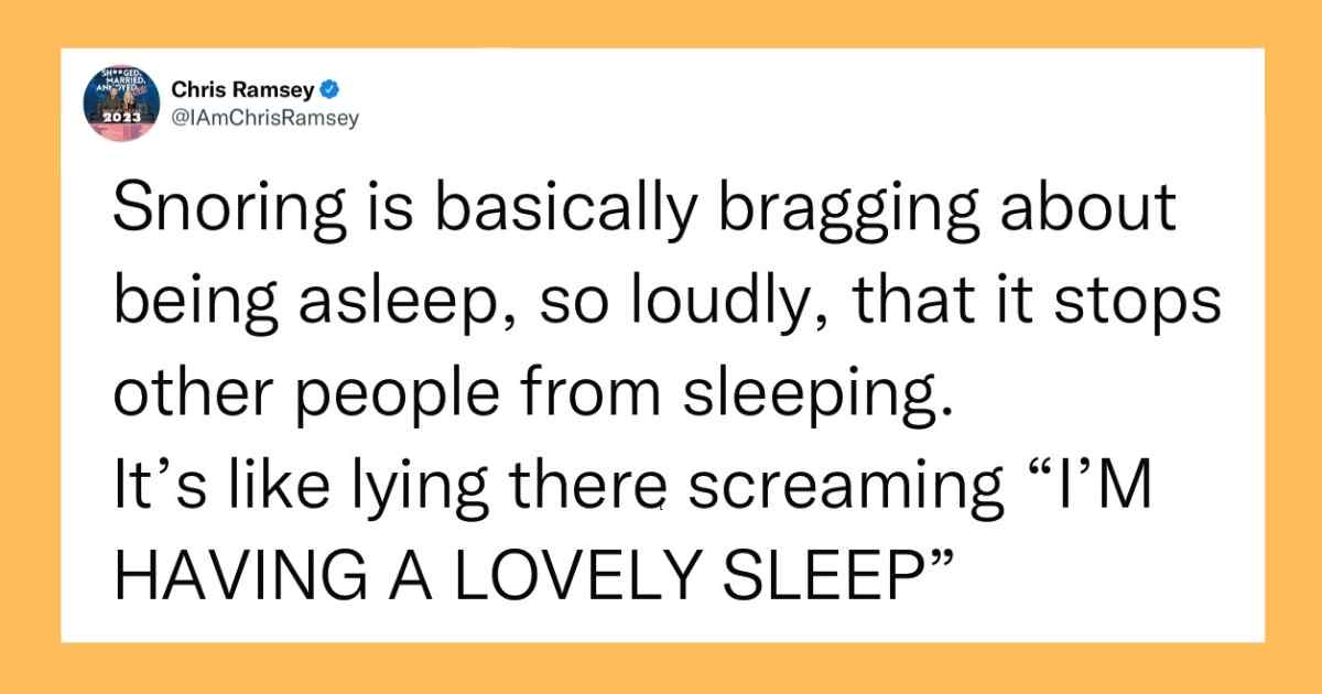 20 Funny and Relatable Tweets About Trying to Sleep With a Snoring Spouse